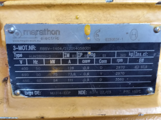 Moteur asynchrone Marathon Plaque signalétique 02