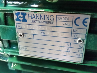 Plaque signalétique Moto-pompe Hanning Elektro-Werke