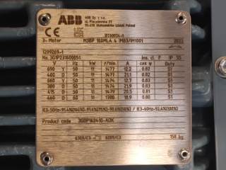 Plaque signalétique moteur asynchrone ABB