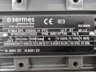 Plaque signalétique moteur Sermes Premium Line