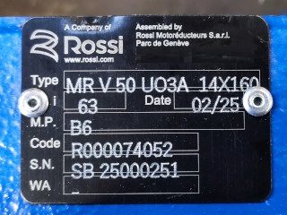 Plaque signalétique Rossi Réducteur Moteur