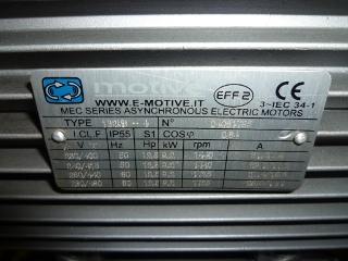 Plaque de moteur Moteur électrique Motive e-Motive